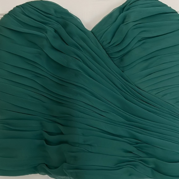 Vintage Melinda Eng Designer Emerald Green Silk And Satin ShortParty Dress Siz 4 - Picture 5 of 17